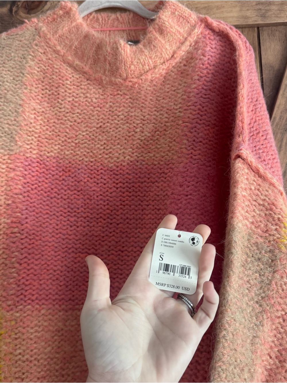 Free People Oversized Multi Sweater Sz S - Picture 4 of 4